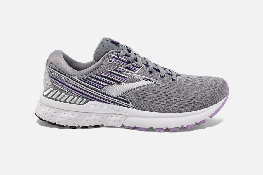 Brooks Adrenaline GTS 19 Womens UK - Trail Running Shoes - Grey/Lavender/Navy 060-NWVOEZ